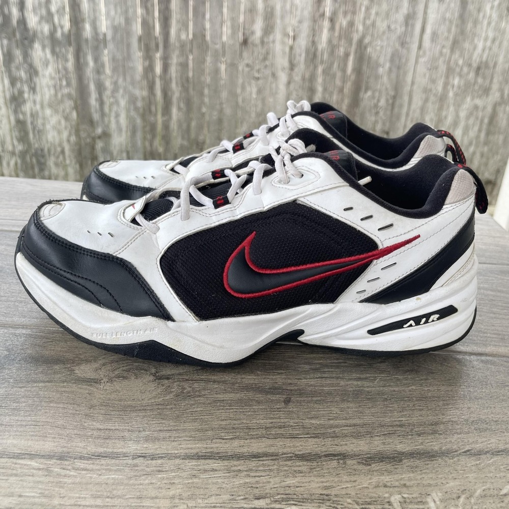 Nike Air Monarch IV Shoes Men 12 White Black Training 415445-101 Walking Sneaker - Picture 3 of 11